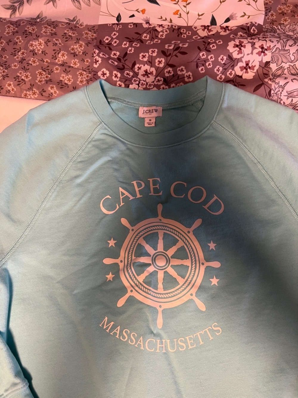 J. Crew Light Aqua Cape Cod Massachusetts Graphic Sweatshirt